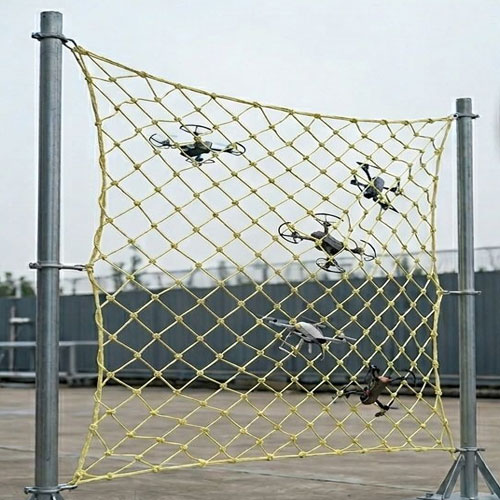FAA and EASA compliant anti-drone netting at international airport representing global C-UAS regulatory standards